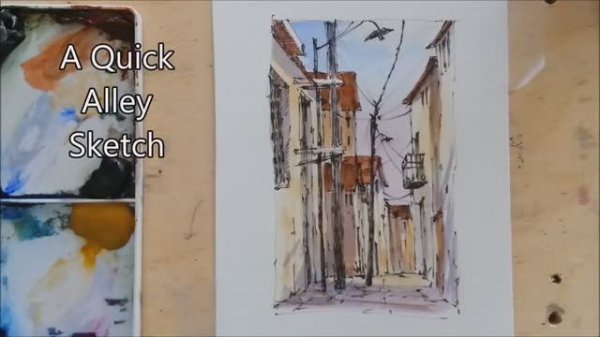🍿 A Quick Alley Sketch with Minimum of Colors. Easy to follow. Peter Sheeler