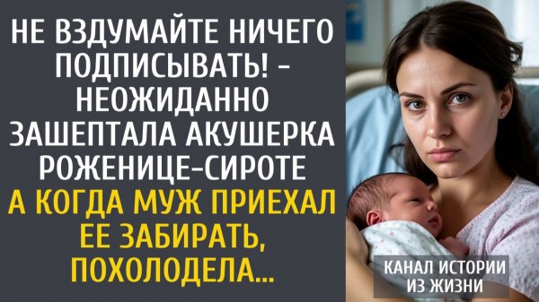 Истории из жизни: Не вздумайте ничего подписывать! - неожиданно зашептала акушерка роженице-сироте…