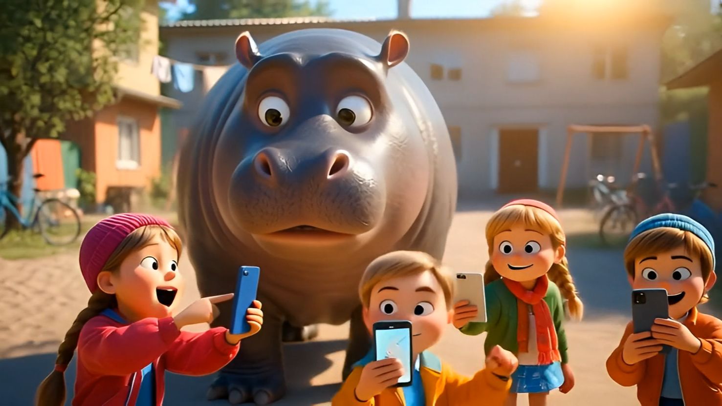 Веселая песенка детям Потерялся бегемот!