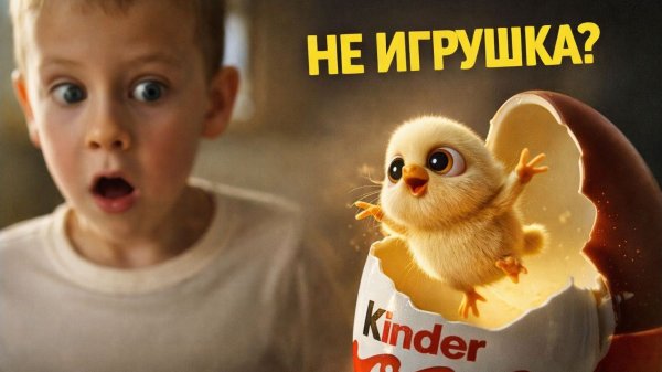 ОНО ЖИВОЕ?!!! - ЧТО в КИНДЕР СЮРПРИЗЕ? мультик для детей