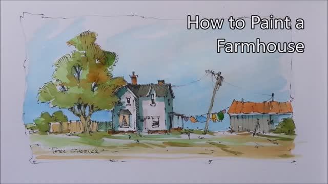 Line and Wash Watercolor with Waterbrush. In Real Time, Quick and easy. With Peter Sheeler смотреть онлайн