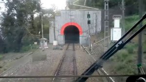 Сочи-Лоо из кабины машиниста в дождь.