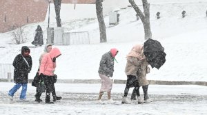 Снегопад не прекращается в Москве. Столицу накрыла оттепель, гололедица и морось