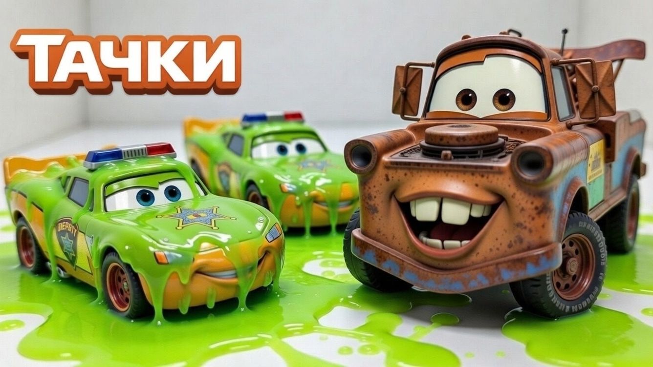 МАШИНКИ ТАЧКИ! Новые мультики Молния Маквин в СЛИЗИ и Мэтр. Анимация для детей - Игрушки и Гонки смотреть онлайн