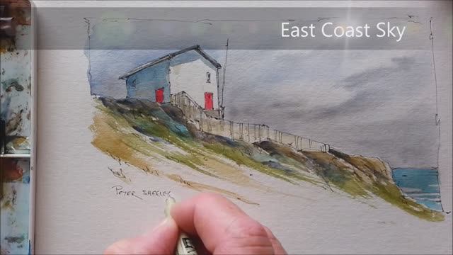 Newfoundland Coast Scene in Pen and Wash. Adding light and shadow Demonstration смотреть онлайн