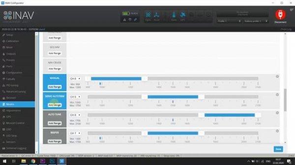 INAV 2.6 настройка для самолета PID _ PIFF вручную и autotune
