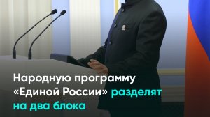 Народную программу «Единой России» разделят на два блока