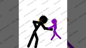 Чёрный титан против фиолетового стикмана