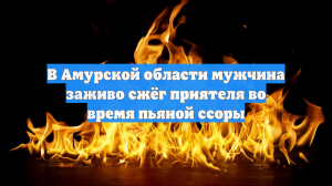 В Амурской области мужчина заживо сжёг приятеля во время пьяной ссоры