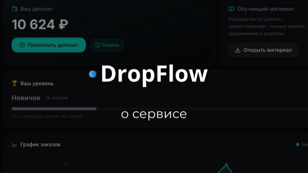 Обзор личного кабинета DropFlow — депозит, заказы, аналитика