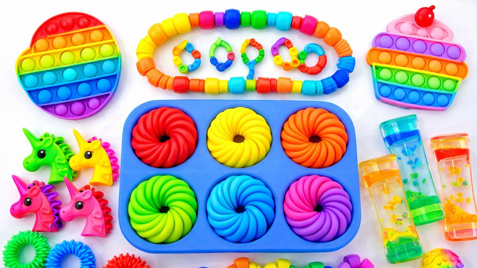 Мультики для детей и малышей. Превращение антистрессиков в яркие игрушки. Мультики залипалки смотреть онлайн