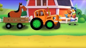 Синий Трактор по Полям - Учим Цвета для Детей｜Синий Трактор для малышей смотреть онлайн