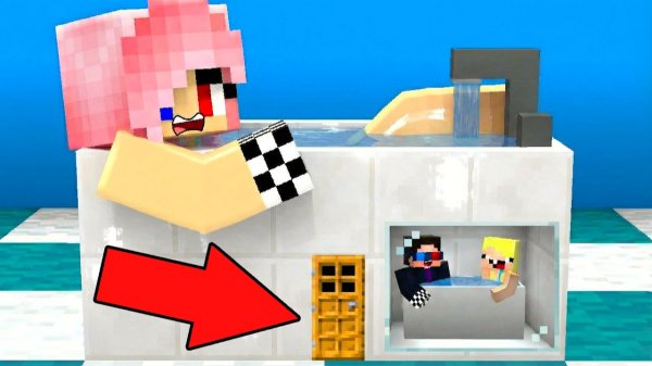 🛀ПОСТРОИЛИ МИНИ ДОМ В ВАННЕ ДЕВУШКИ В МАЙНКРАФТ! ШЕДИ МЕН MINECRAFT