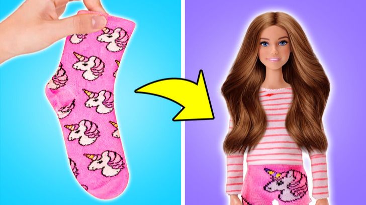 Наряды для Барби своими руками 👗 Носки, перчатки и шары смотреть онлайн