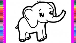 Мультик - раскраска для детей СЛОН. Учимся вместе как нарисовать СЛОНА/ РИСОВАШКА ТВ