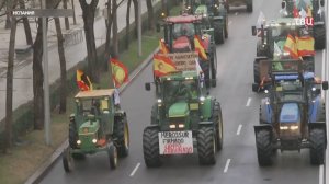 Тысячи испанских фермеров съехались в Мадрид для участия в протестах