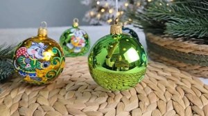 Набор стеклянных шаров КОЛОБОК, 60 мм, 5 шт., С2223