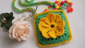 Что связать из остатков пряжи.Сумочка крючком для начинающих как вязать пошагово Урок 193