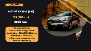 Замена аккумулятора на Infiniti FX35 2008 год | Аккумулятор на Инфинити ФХ35