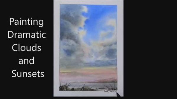 Painting_dramatic_clouds_and_Sunset_Simple_watercolor_demonstration
