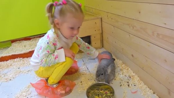 Настя играет на необычной площадке для детей Nastya pretend pl