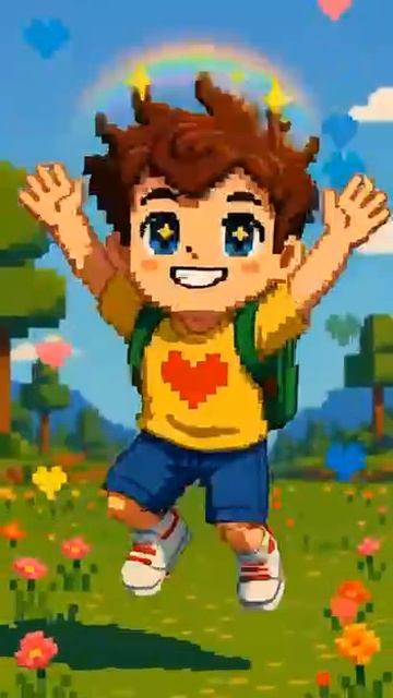 Лёня прыгает и дарит сердечки! 🌈💖 #ДляДетей