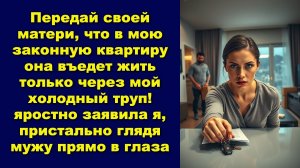 Передай своей матери, что в мою законную квартиру она въедет жить только через мой холодный труп!