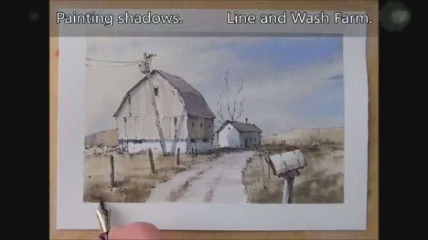 Paint a Mailbox and Farm Scene. Great shadow Demo in Watercolor. Peter Sheeler