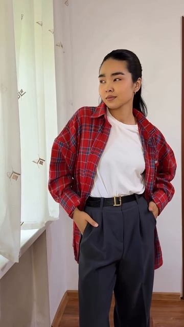 Рубашка в клетку 🤍 арт WB: #237385620