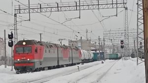 3ЭС6-1565 с грузовым поездом на станции Пермь-II