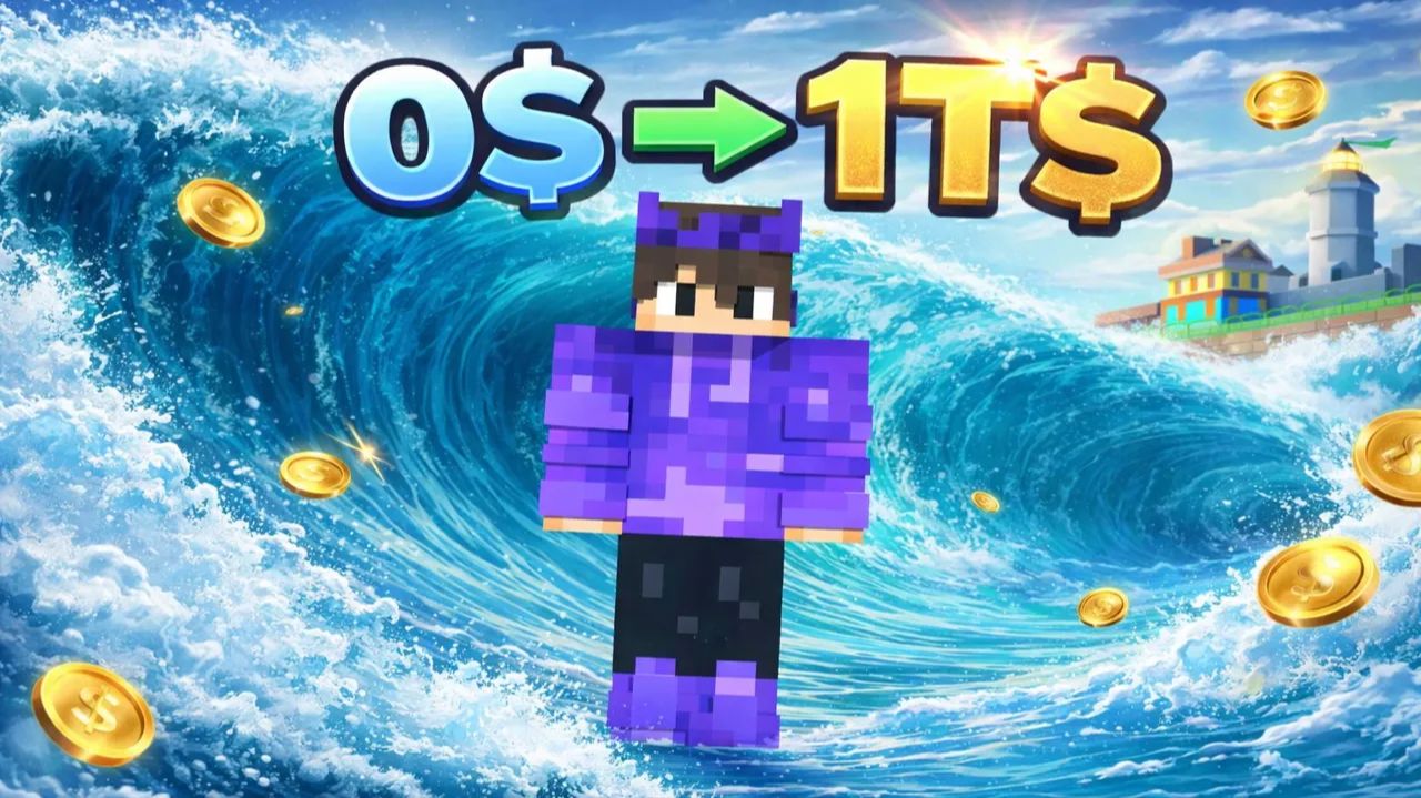 С 0$ ДО 1T$ В УБЕГИ ОТ ЦУНАМИ В ROBLOX! смотреть онлайн