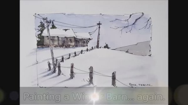 A line and wash watercolor Demonstration of Colorful Houses. Simple, easy to follow.