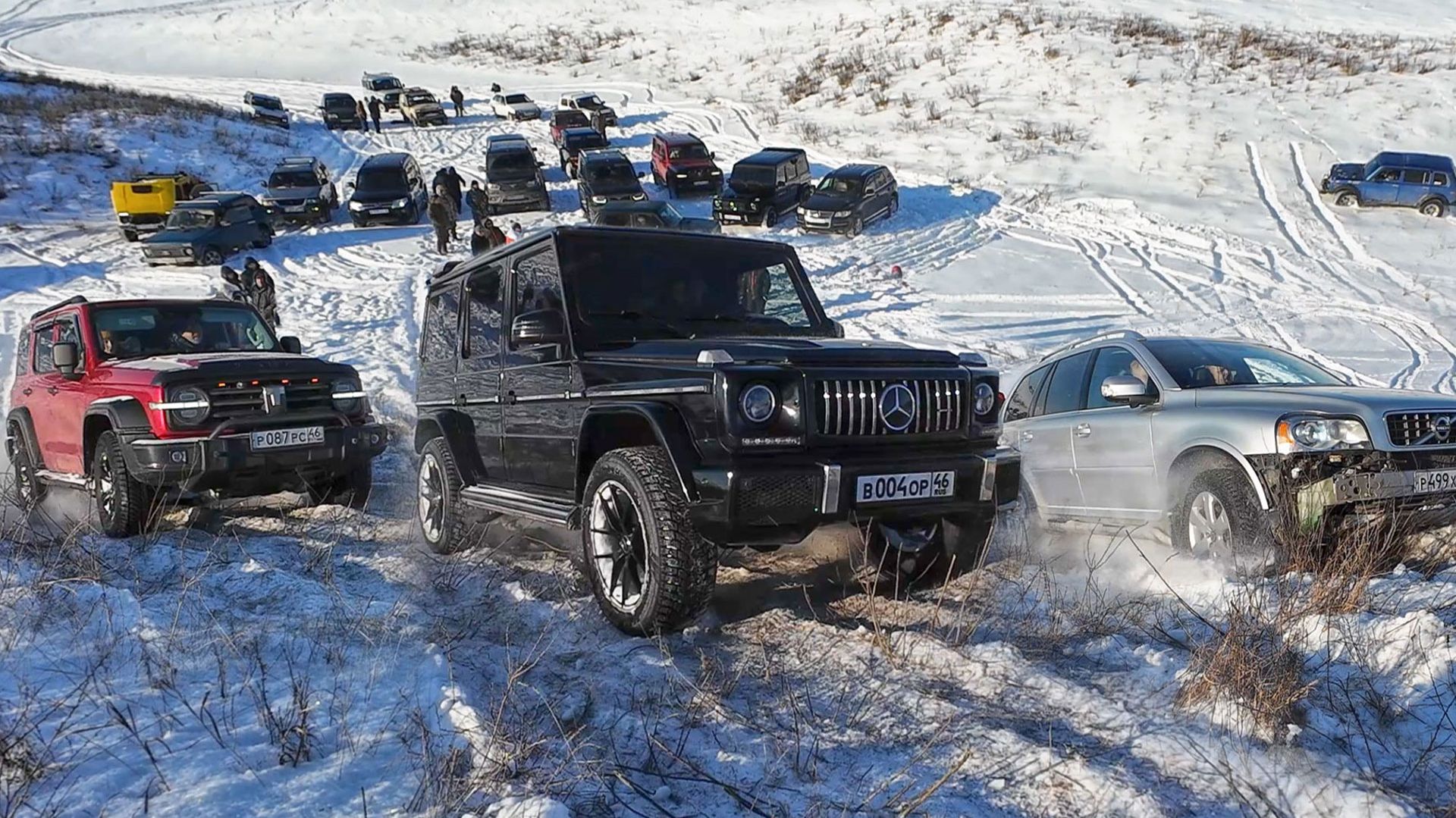 Что могут на снежных горках! Гелик, Tank 300, Volvo, suzuki jimny, mitsubishi pajero, уаз, Touareg смотреть онлайн