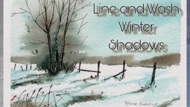 Easy and fun beginner watercolor demonstration. Wet into wet Birch Trees winter scene. смотреть онлайн