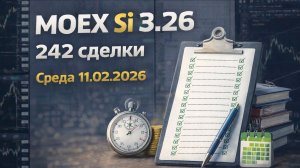 Скальпинг MOEX Si 3.26 — 242 сделки | Среда 11.02.2026