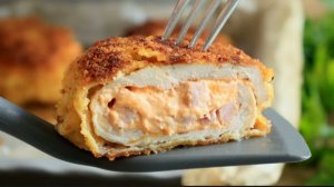Супер простой рецепт КУРИНОГО ФИЛЕ С НАЧИНКОЙ — хрустящая корочка и нежное мясо внутри!