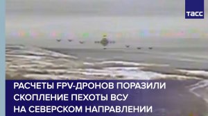 Расчеты FPV-дронов поразили скопление пехоты ВСУ на северском направлении