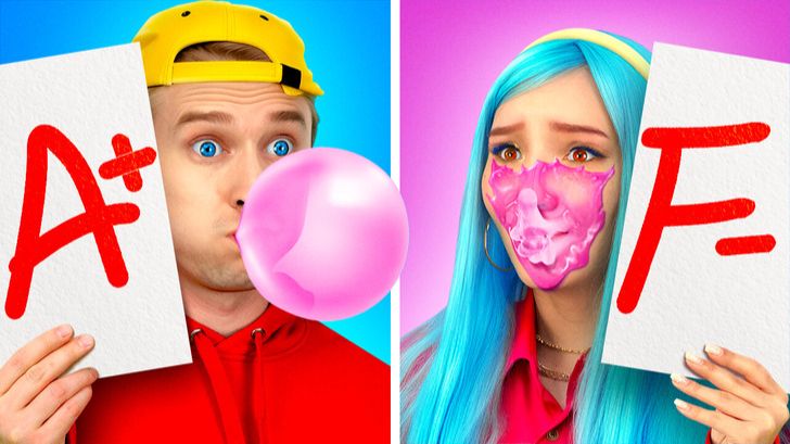 Хорошие vs плохие школьные лайфхаки 🎒 Гаджеты и типы учеников | 123GO смотреть онлайн