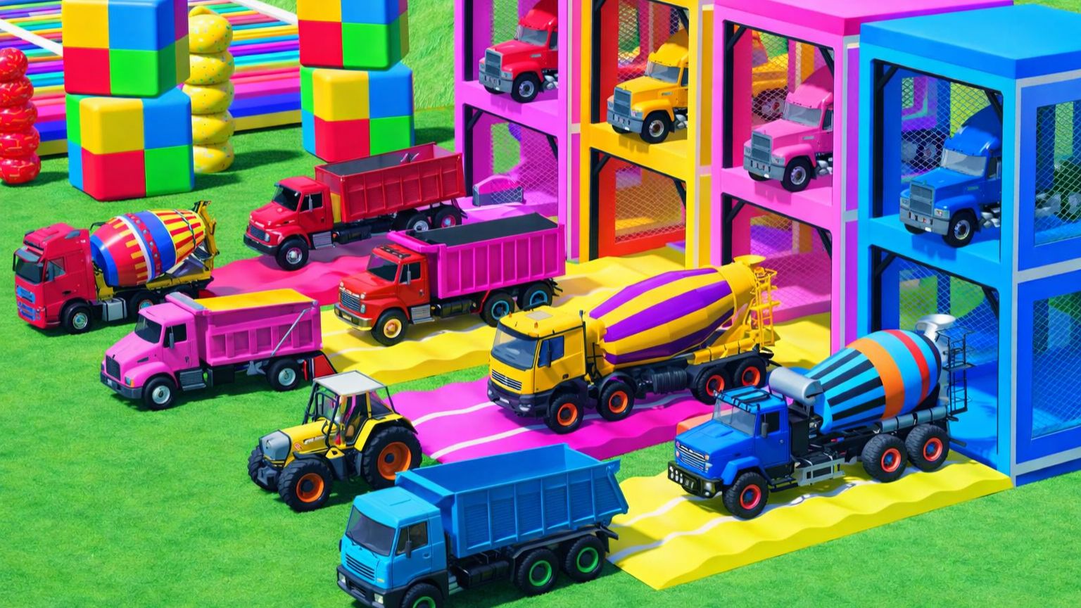 Мультики для детей и малышей про машинки. Грузовики гоняют по трассам до гаража. Мультики машинки смотреть онлайн