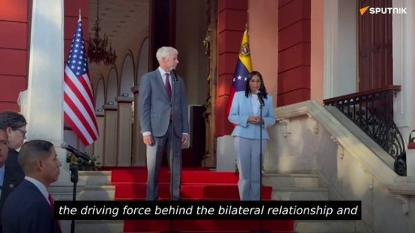 Президент Венесуэлы Делси Родригес с министром энергетики США Крисом Райтом, 12 февраля 2026 года