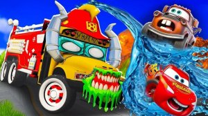 МУЛЬТИКИ ПРО МАШИНКИ 🚗 МОЛНИЯ МАКВИН И ВОДНЫЕ ГОНКИ,ПРЫЖКИ С ТРАМПЛИНОМ И САМАЯ ЗАГАДОЧНАЯ ТРАССА