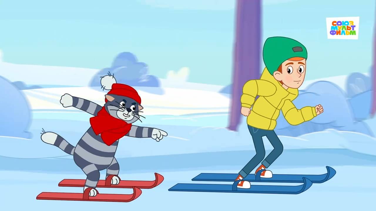 Новое Простоквашино – 128 серия — Зимний марафон — Союзмультфильм HD смотреть онлайн