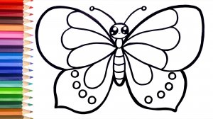 Мультик - раскраска для детей БАБОЧКА. Учимся вместе как нарисовать БАБОЧКУ // РИСОВАШКА ТВ