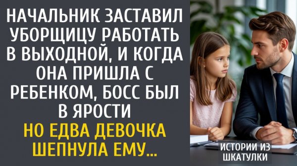 Истории из жизни Начальник заставил уборщицу работать в выходной… А когда она пришла с ребенком…
