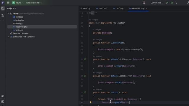 Поведенческий шаблон проектирования Наблюдатель (Observer). PHP смотреть онлайн