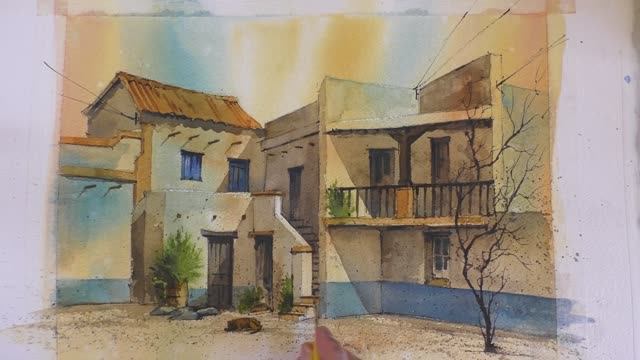 How to paint a Mexican house in watercolour смотреть онлайн