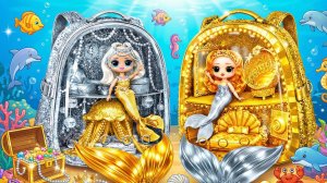 Домик из Рюкзака в стиле Русалки : Золотые и Серебряные поделки для кукол ЛОЛ  ОМГ!