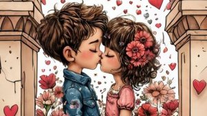 С днём святого Валентина. С днём влюблённых. Красивая музыкальная открытка.