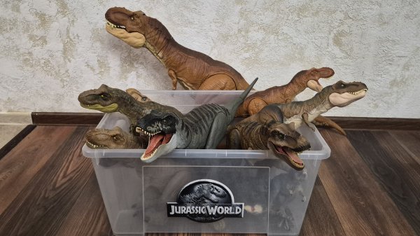 Моя коллекция фигурок Тираннозавров рекс #динозавр #jurassicworld #mattel
