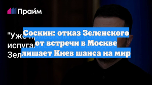 Соскин: отказ Зеленского от встречи в Москве лишает Киев шанса на мир